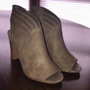 Peep toe block heels